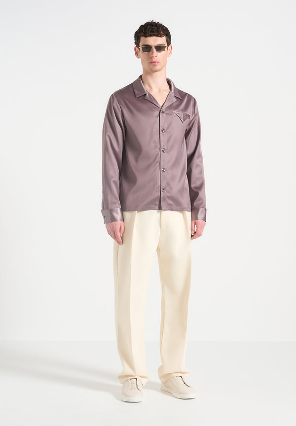 Constant - Satin Overshirt - Taupe
