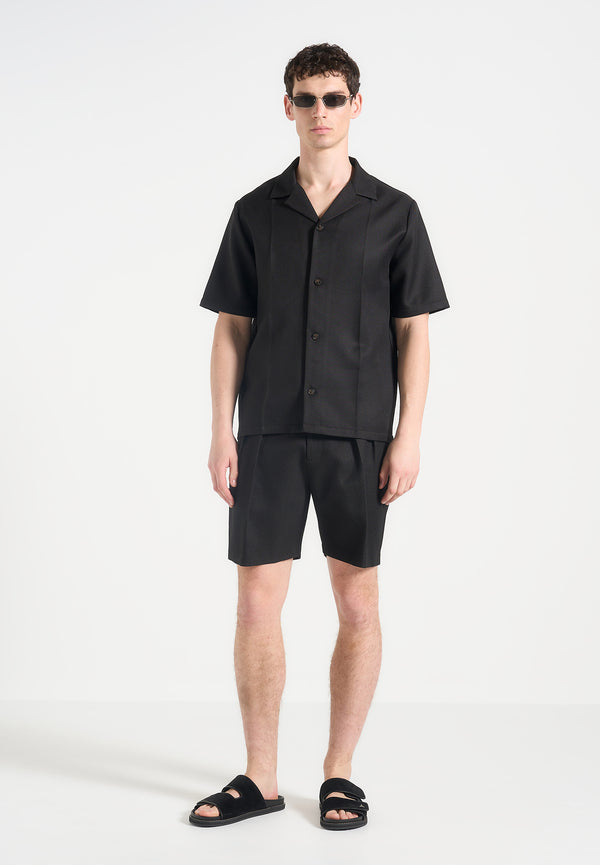Felix - Tailored Shirt With Crease - Black