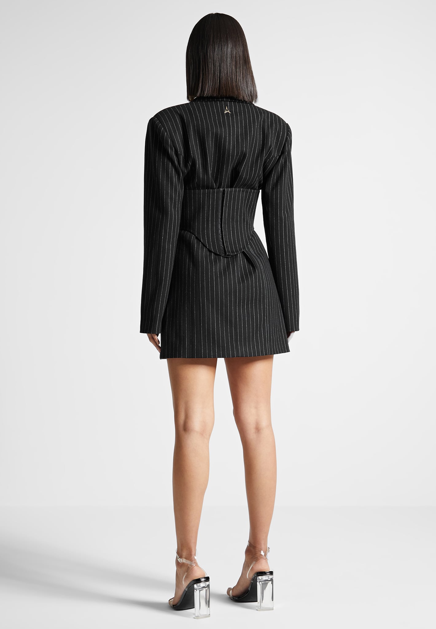 pinstripe-blazer-dress-with-reversible-corset-black
