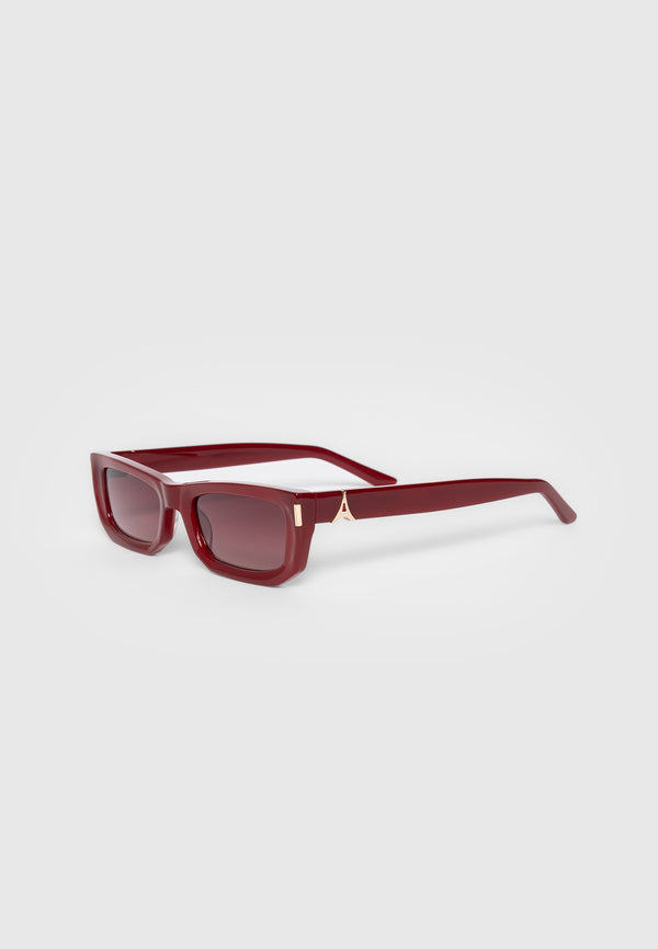 Milan - Curved-Frame Sunglasses - Red