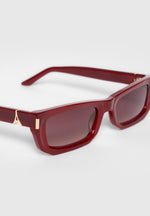 Milan - Curved-Frame Sunglasses - Red