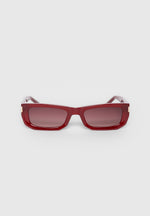 Milan - Curved-Frame Sunglasses - Red