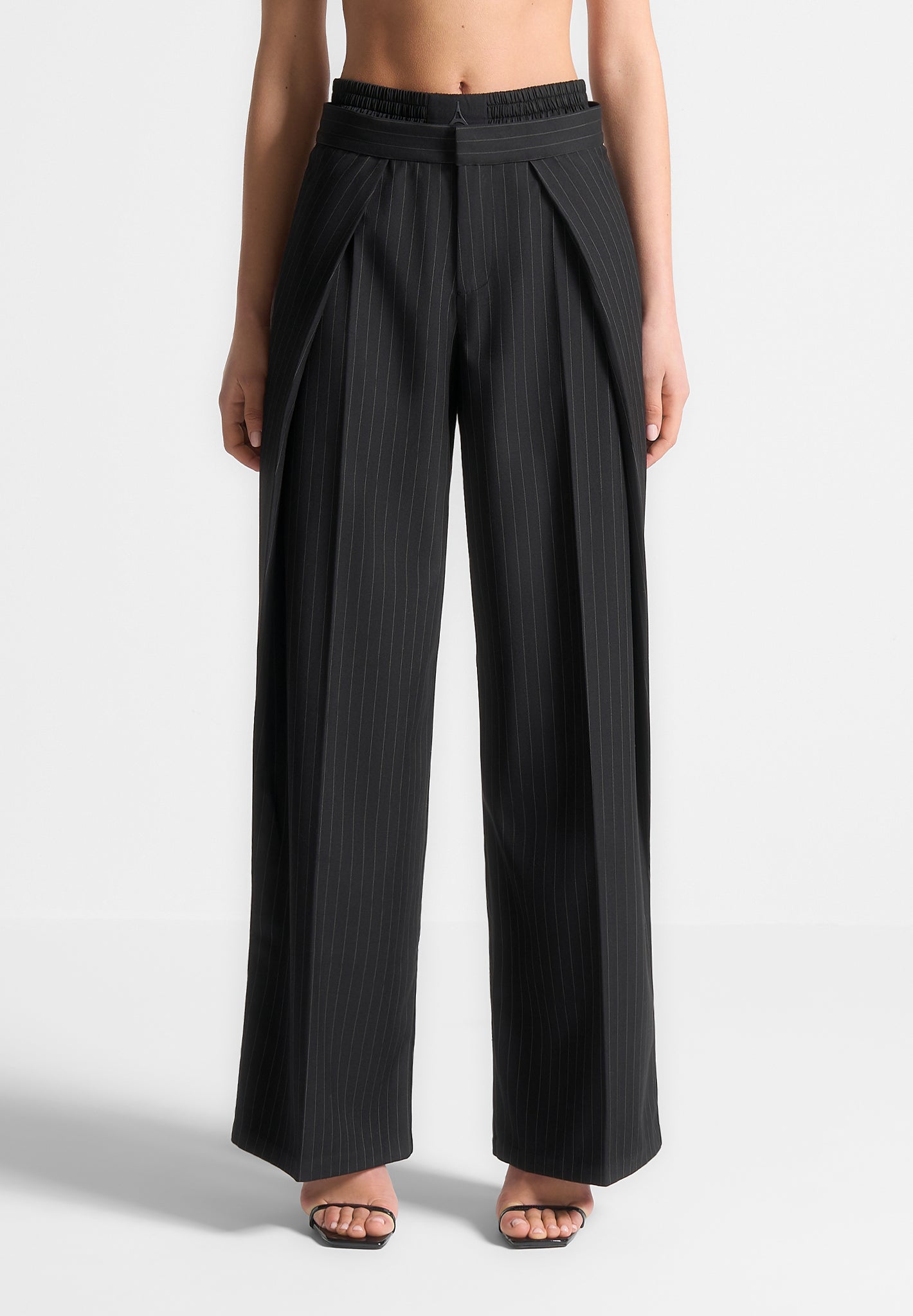 Sartorial high-waisted pinstripe wool-blend Trousers