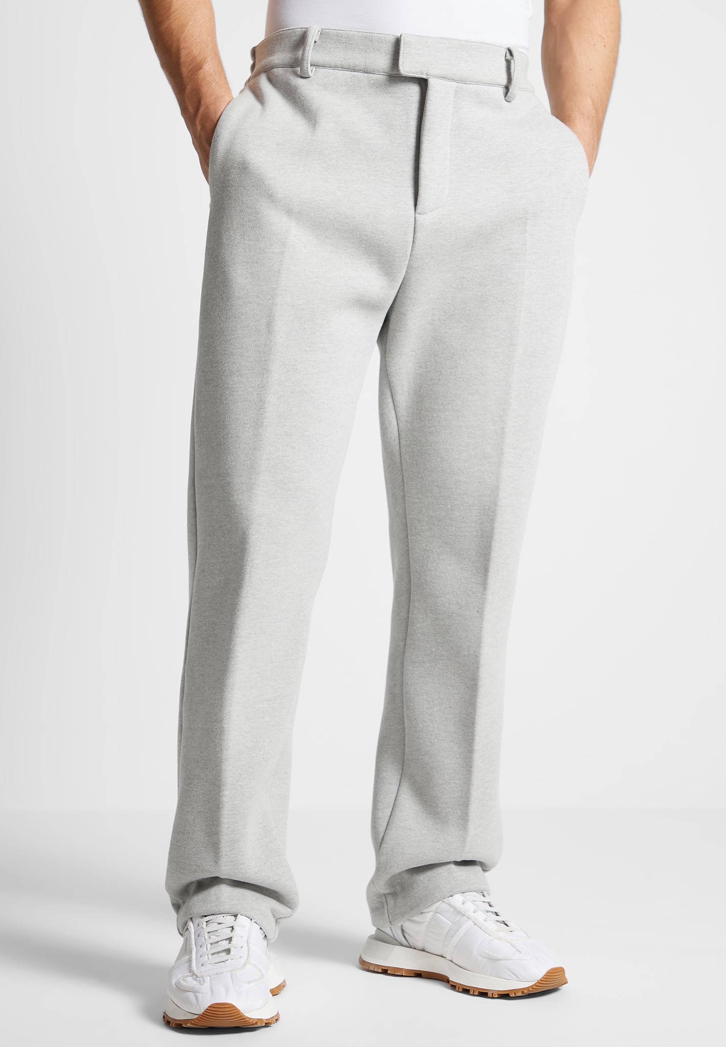 Tailored Joggers With Crease Light Grey Marl Maniere De Voir