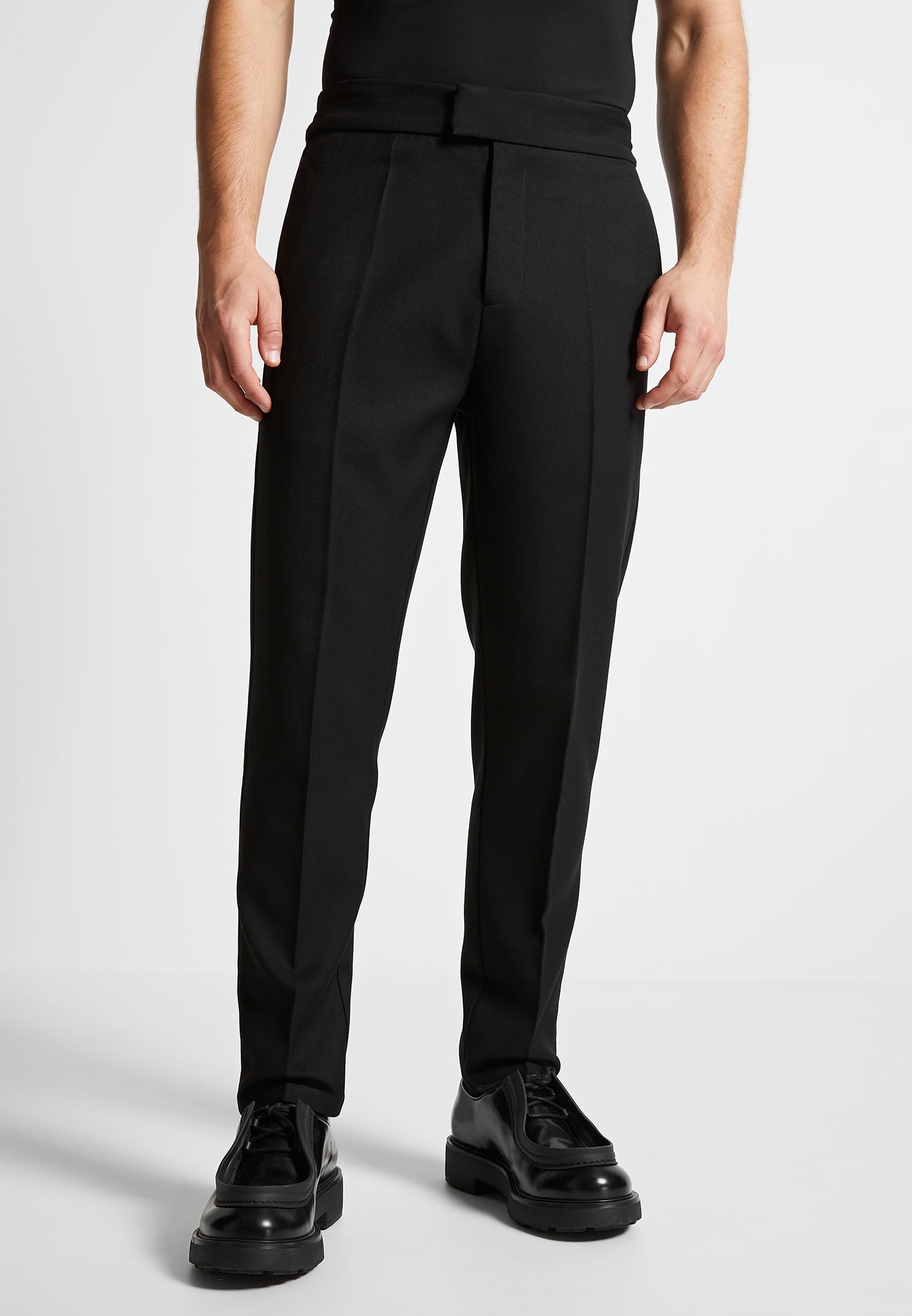 slim-fit-pleated-trousers-black