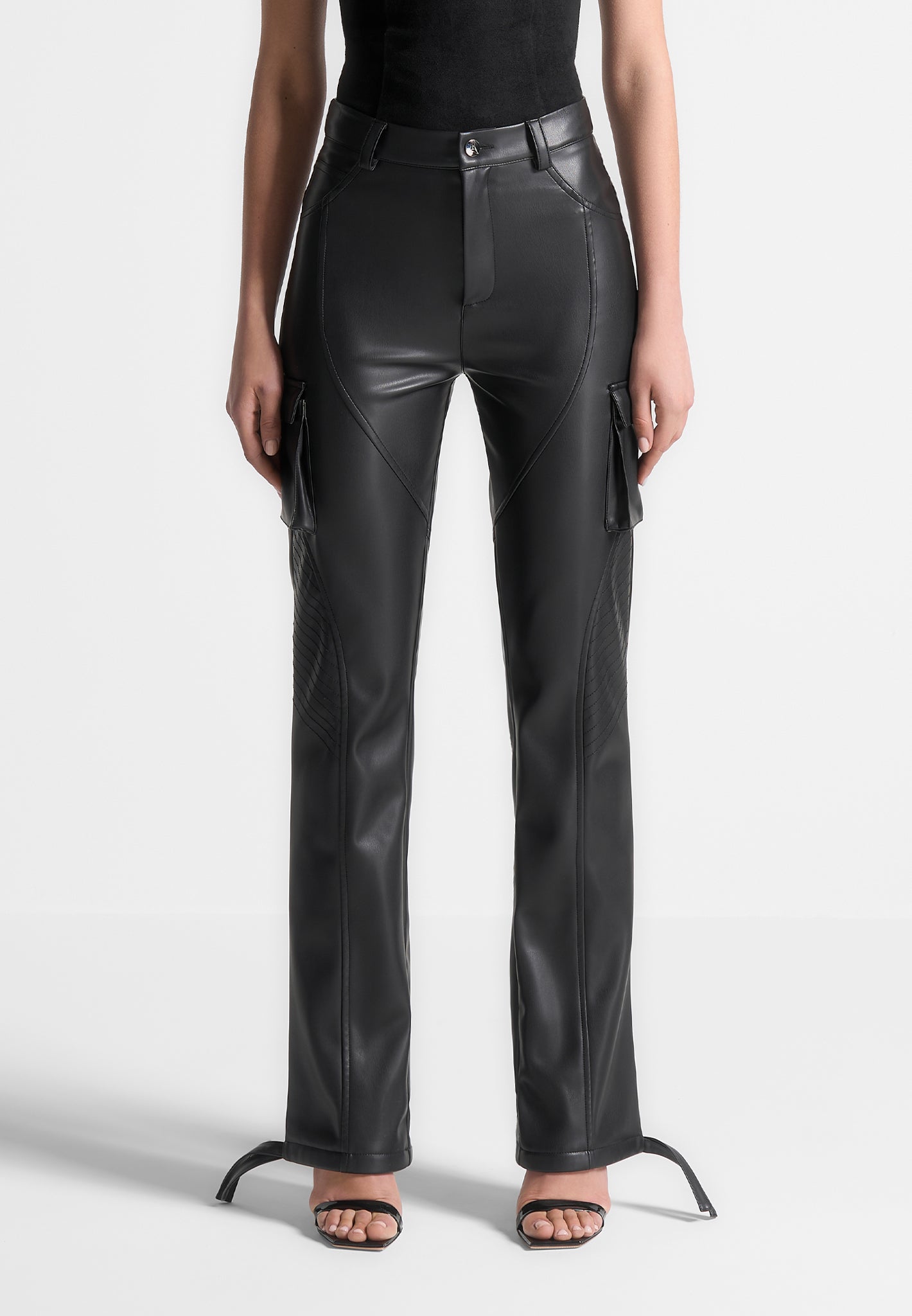 Faux Leather Biker Leather Trousers Womens Leather Biker Trousers