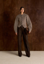 Aya - Wool Hourglass Jacket - Taupe