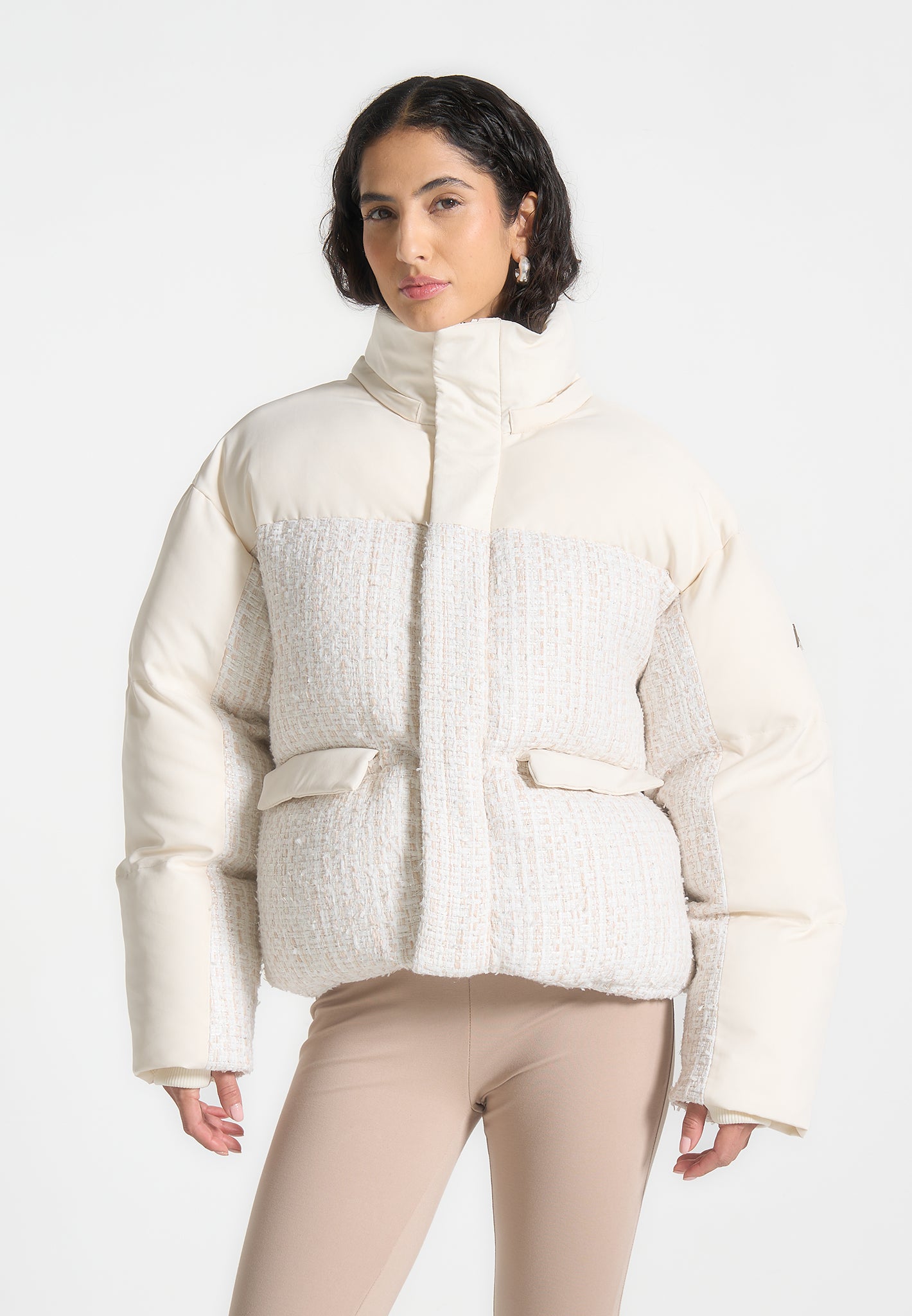 Winter Jacket Womens Cream Puffer Winter Cream Puffer Jacket