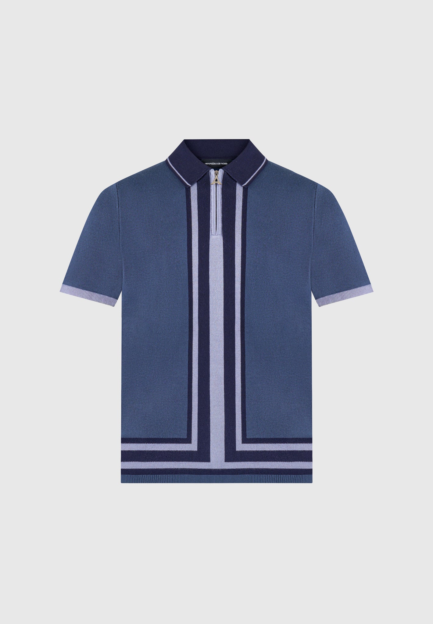 contrast-border-knit-zip-polo-shirt-blue