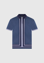 contrast-border-knit-zip-polo-shirt-blue