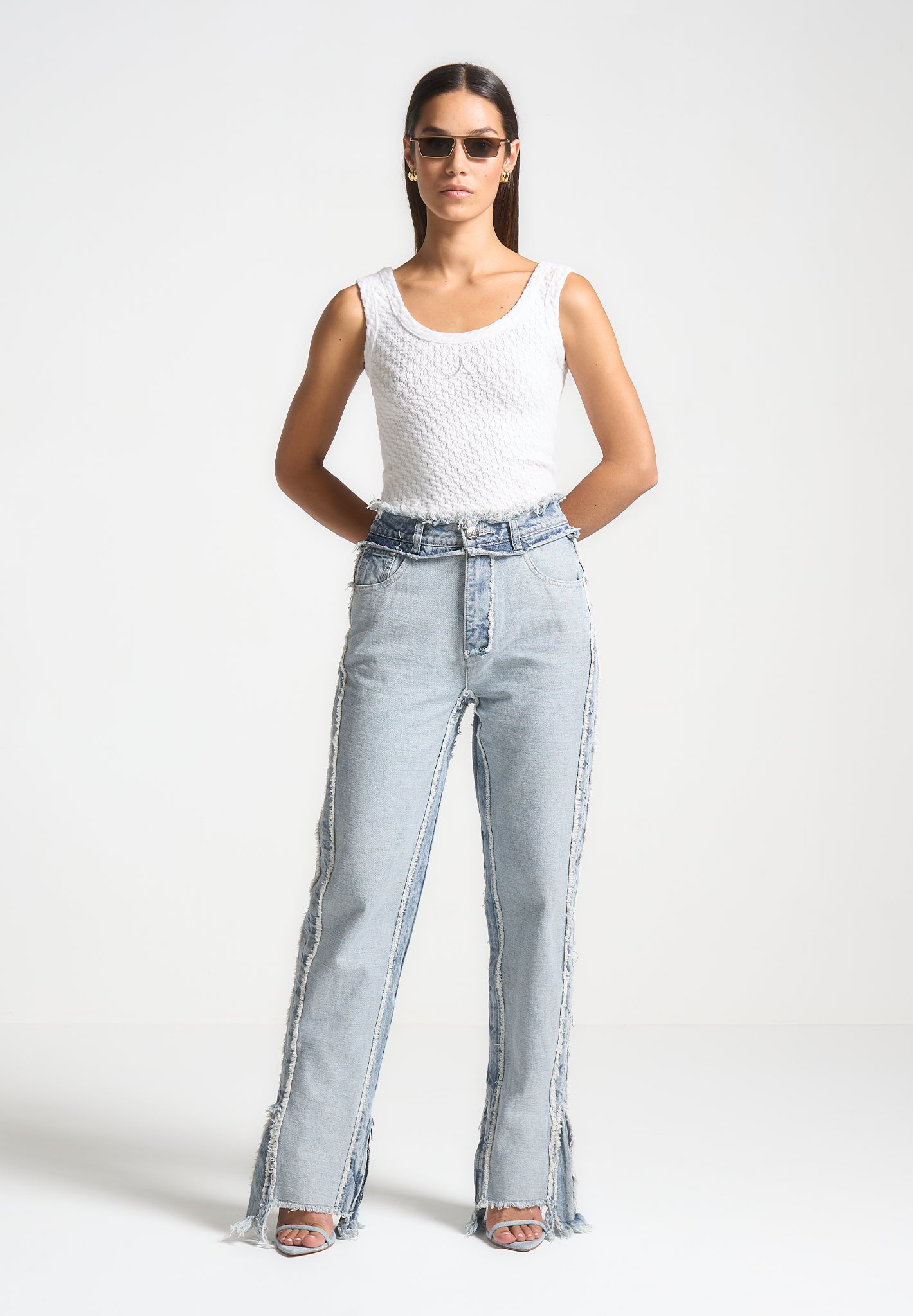 Mom Jeans Boyfriend Jeans Distressed Mom Jeans Mid Blue Manière De