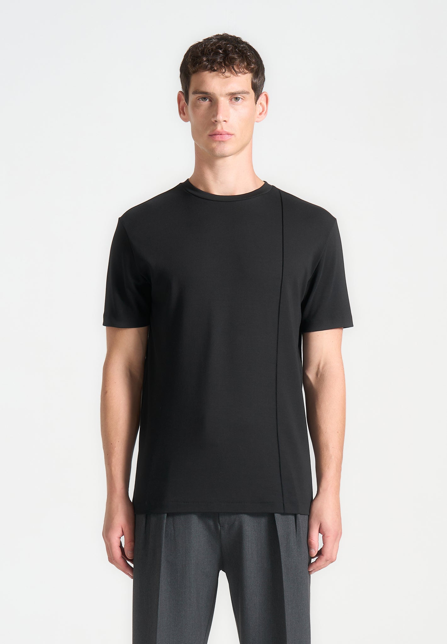 eternel-regular-fit-cotton-t-shirt-with-pintuck-black