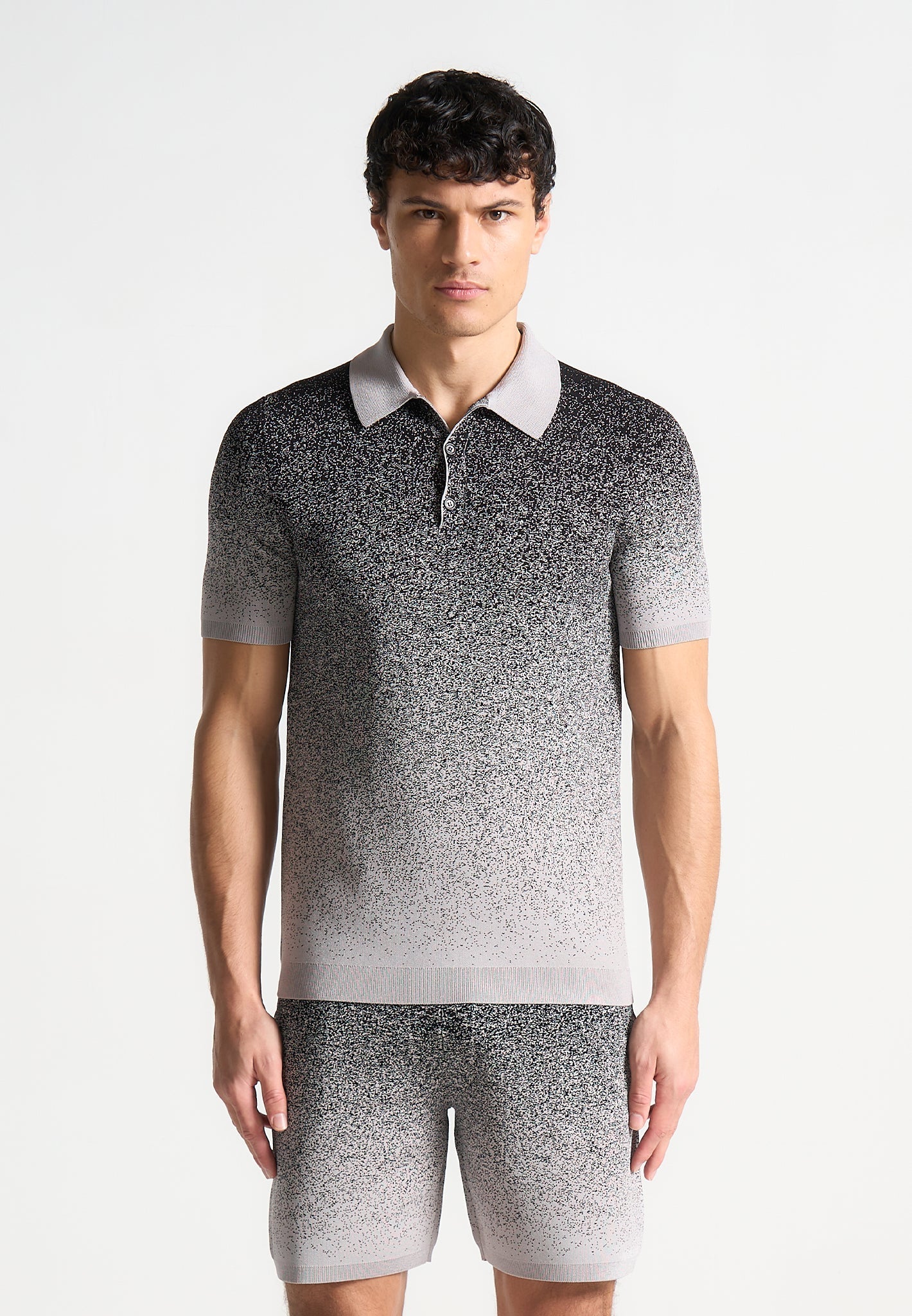 ombre-knit-polo-top-grey-black