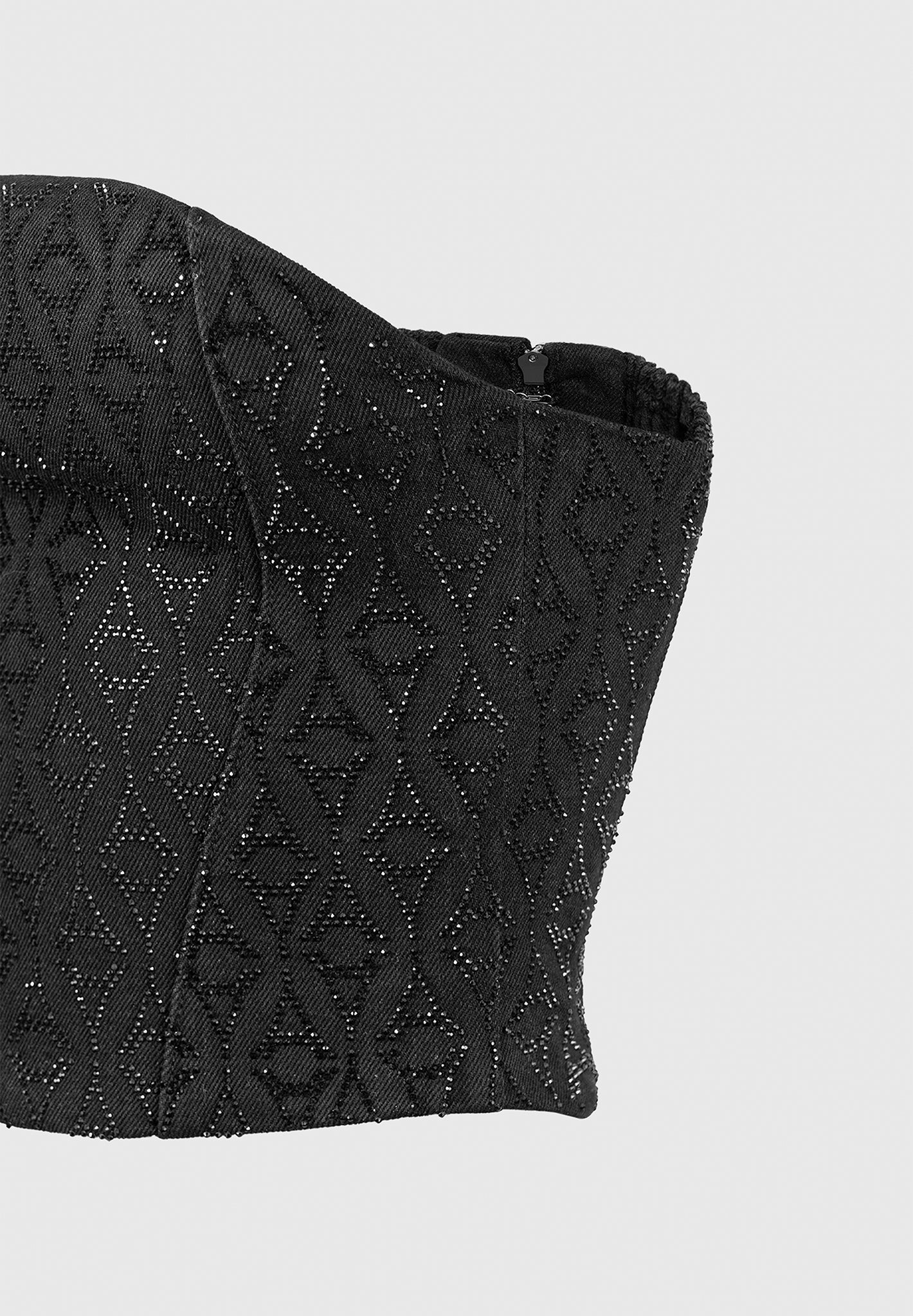rhinestone-eiffel-denim-bandeau-corset-top-black