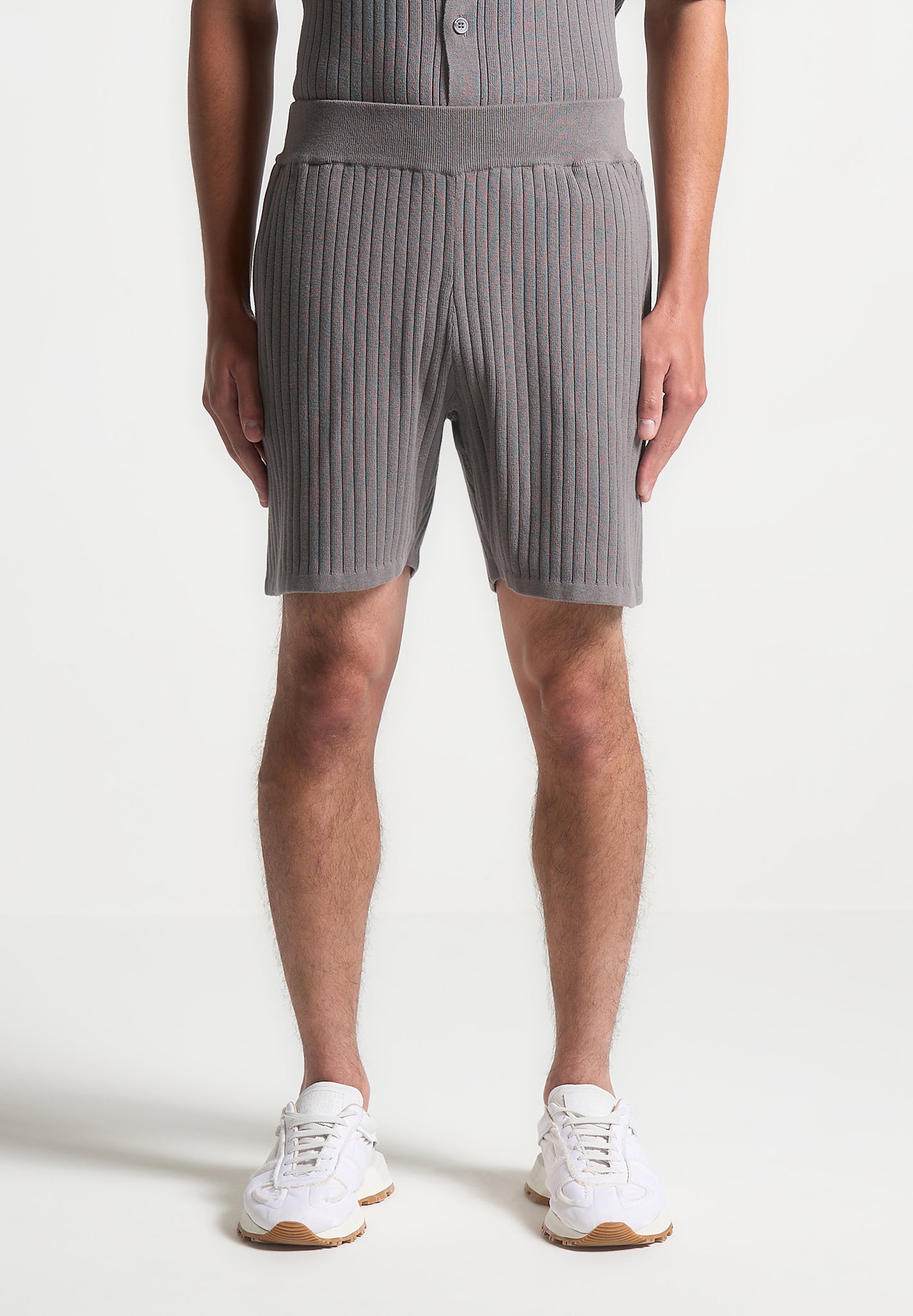 ribbed-knit-shorts-grey
