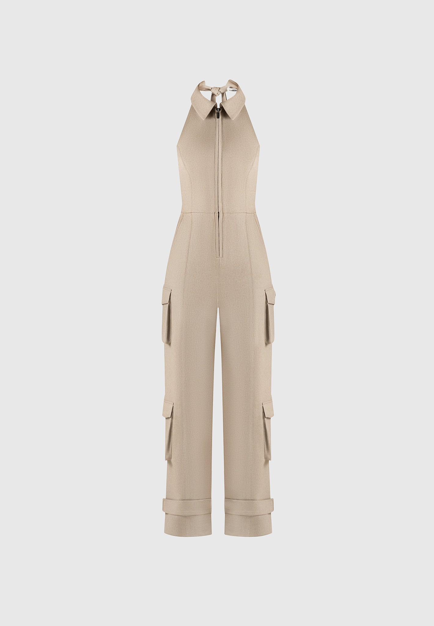 tailored-halterneck-cargo-jumpsuit-beige