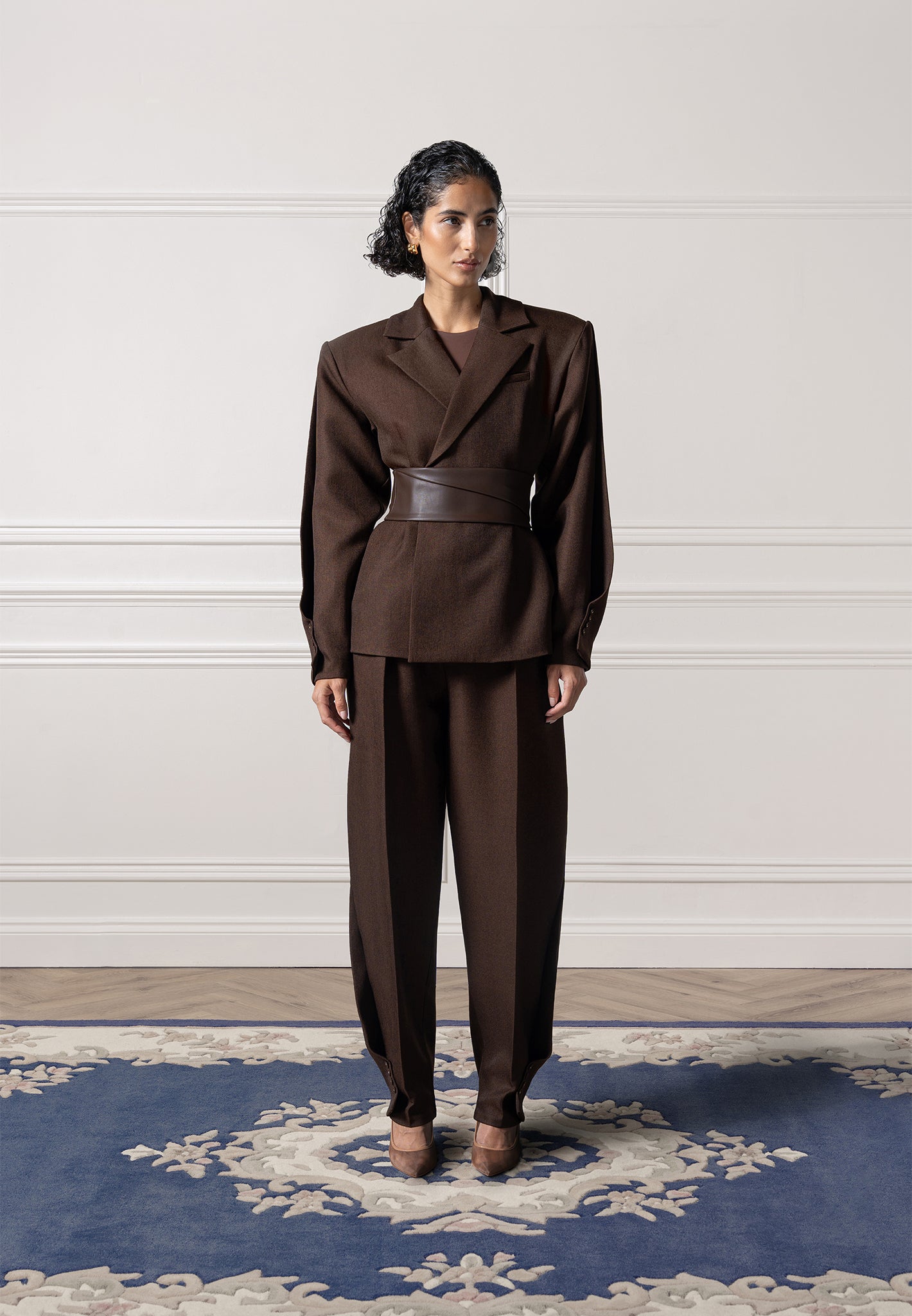 twist-leg-tailored-trousers-brown