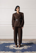 twist-leg-tailored-trousers-brown