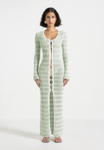 Aria - Pointelle Knit Cover Up - Sage/White