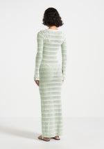 Aria - Pointelle Knit Cover Up - Sage/White