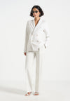 Maia - Pinstripe Double Breasted Blazer - White