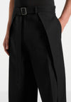 Charles - Relaxed Fit Wrap Leg Tailored Trousers - Black