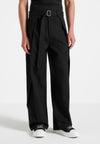 Charles - Relaxed Fit Wrap Leg Tailored Trousers - Black