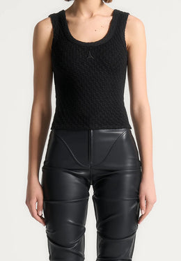 Pearl - Eiffel Knitted Tank Top - Black