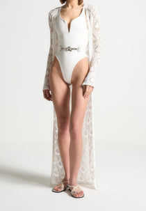 Eiffel Belted Swimsuit - Off White