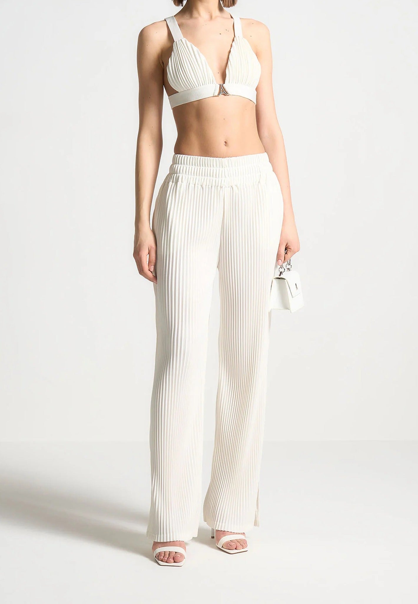 Pleated Eiffel Bralette - Off White