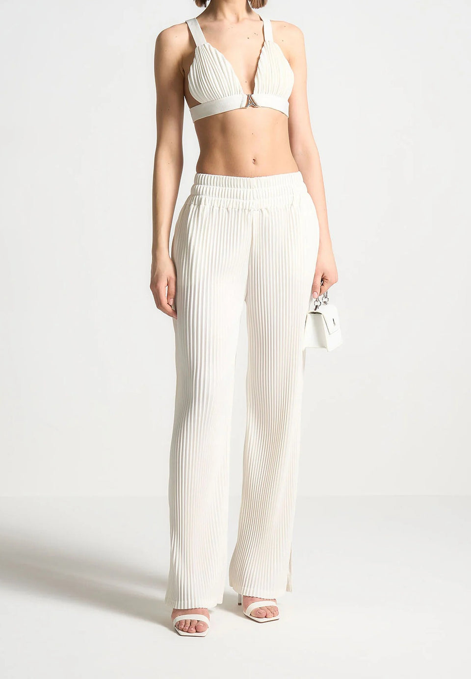 Pleated Eiffel Bralette - Off White