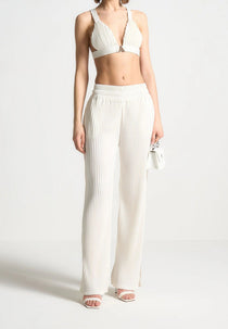 Pleated Eiffel Bralette - Off White