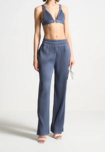 Pleated Eiffel Bralette - Steel Blue