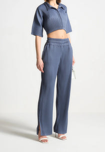L⁠ila - Pleated Trousers - Steel Blue