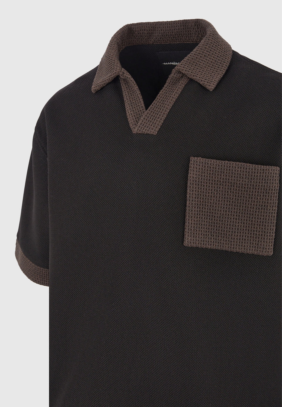 boxy-polo-shirt-with-crochet-detail-black