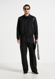 Denis - Tailored Varsity Jacket - Black