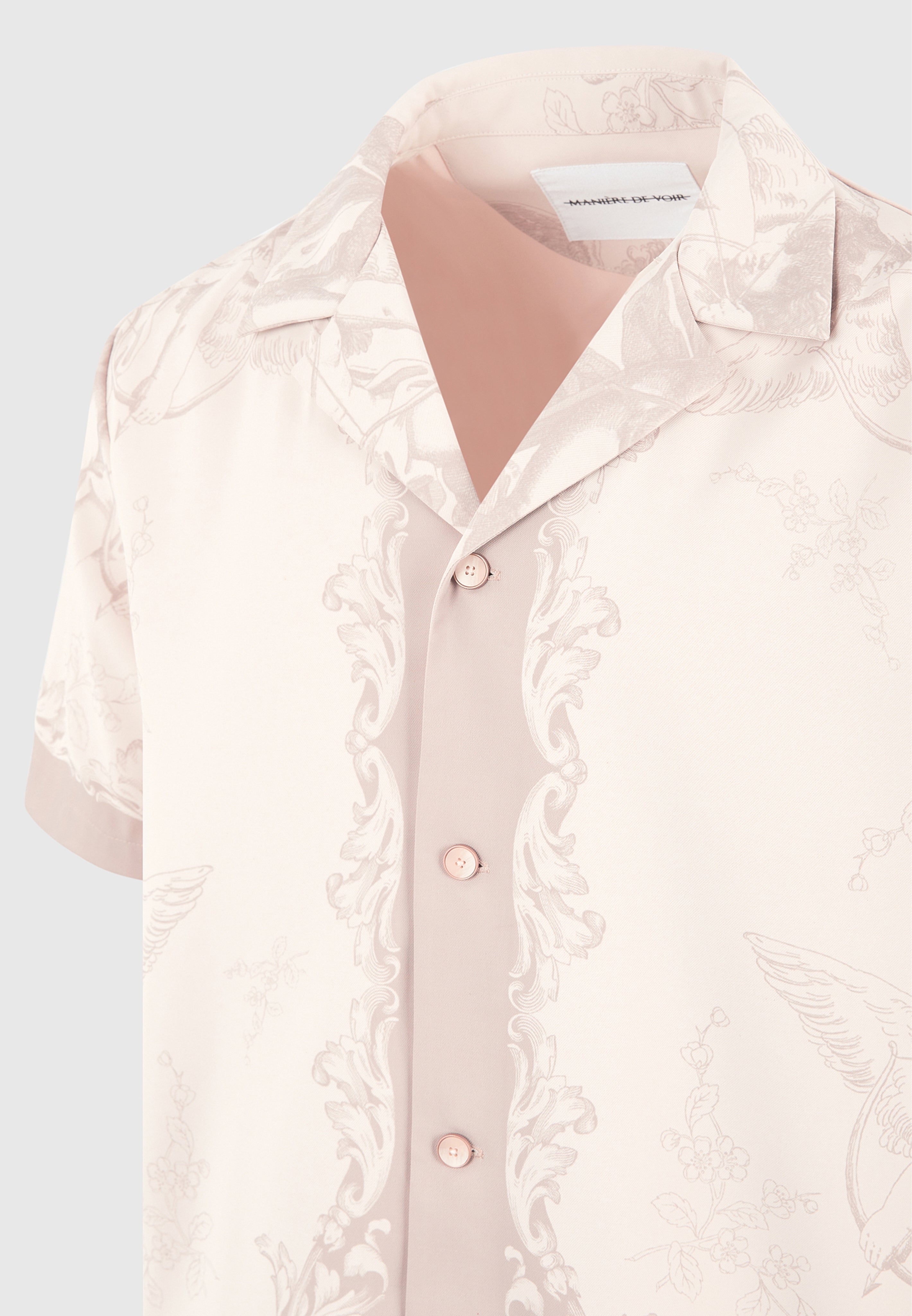 Marc - Signature Baroque Resort Shirt - Cream/Beige