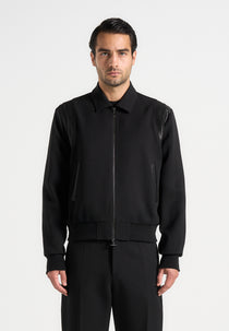 Denis - Tailored Varsity Jacket - Black