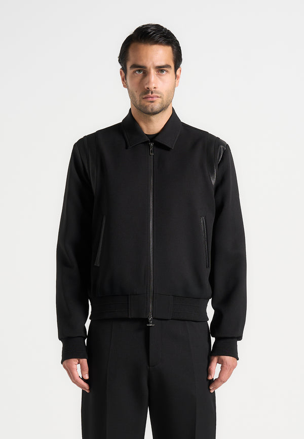Denis - Tailored Varsity Jacket - Black