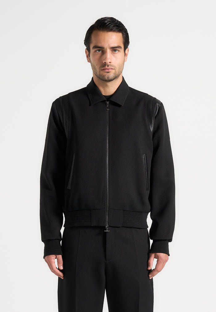 Denis - Tailored Varsity Jacket - Black