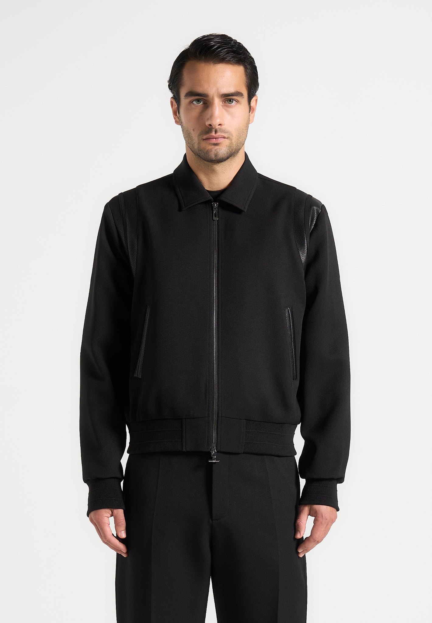 Denis - Tailored Varsity Jacket - Black 