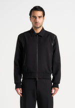 Denis - Tailored Varsity Jacket - Black