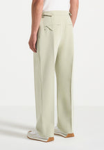 Pierre - Relaxed Fit Hatched Tailored Trousers - Sage