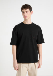 Whipstitch Pocket T-Shirt - Black