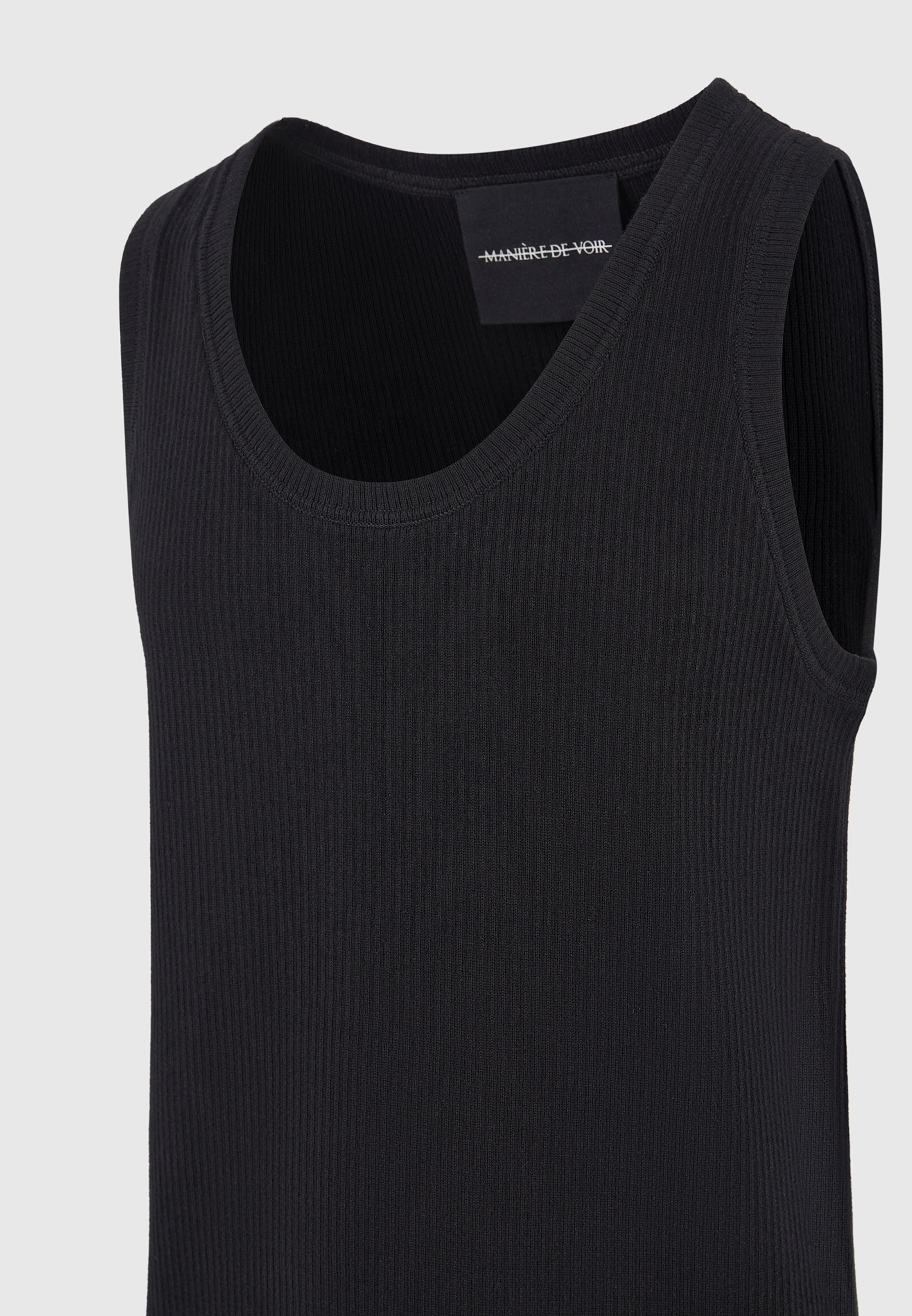 Justin - Ribbed Cotton Vest - Black