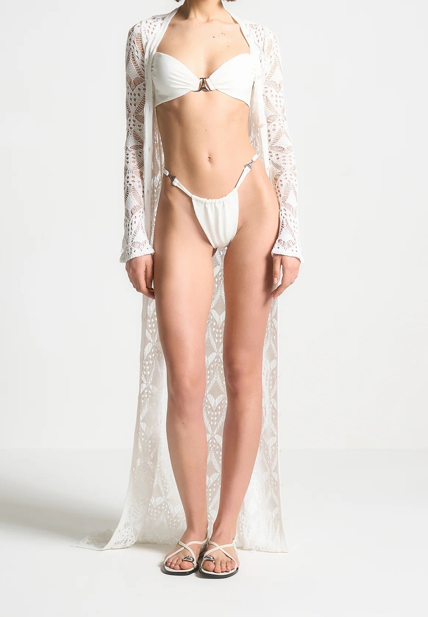 Eiffel Ruched Bikini Top - Off White