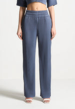 L⁠ila - Pleated Trousers - Steel Blue
