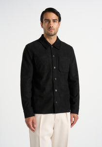 Thomas - Suede Long Sleeve Shirt - Black