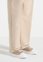 Vienna - Suede Contrast Stitch Sneaker - Beige