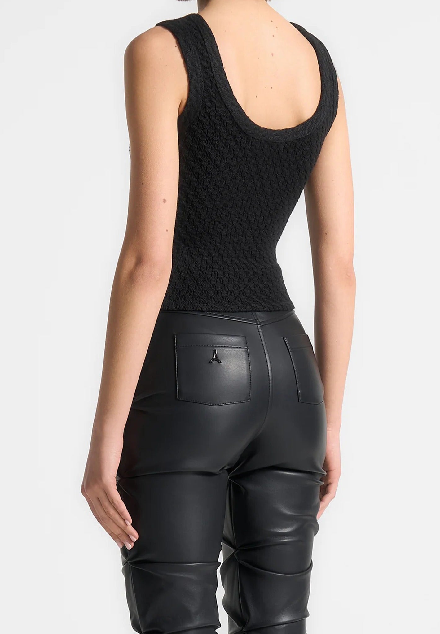 Pearl - Eiffel Knitted Tank Top - Black